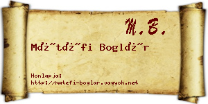 Mátéfi Boglár névjegykártya